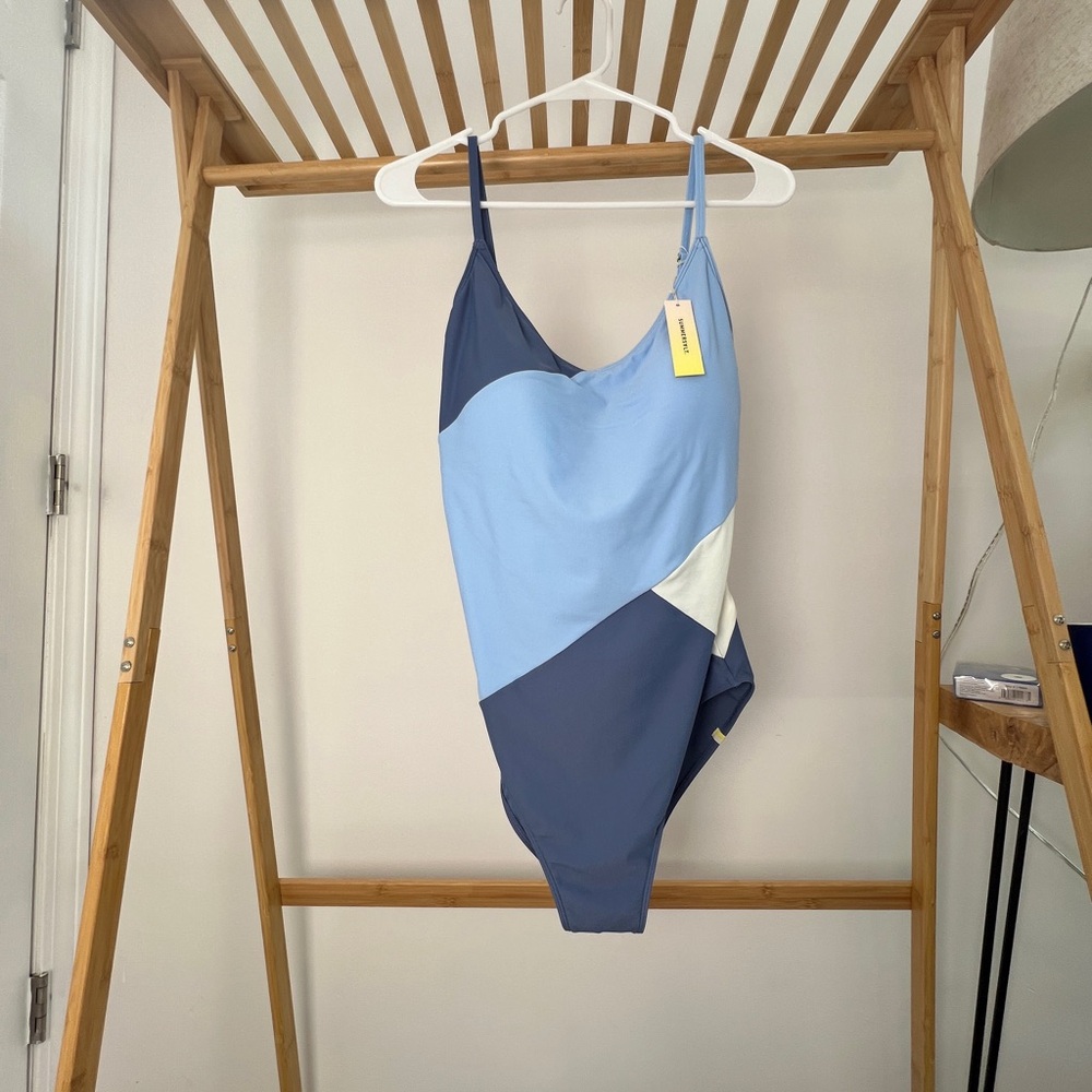 Summersalt Long Torso Marina One-piece Swimsuit — size 14LT, sky blue